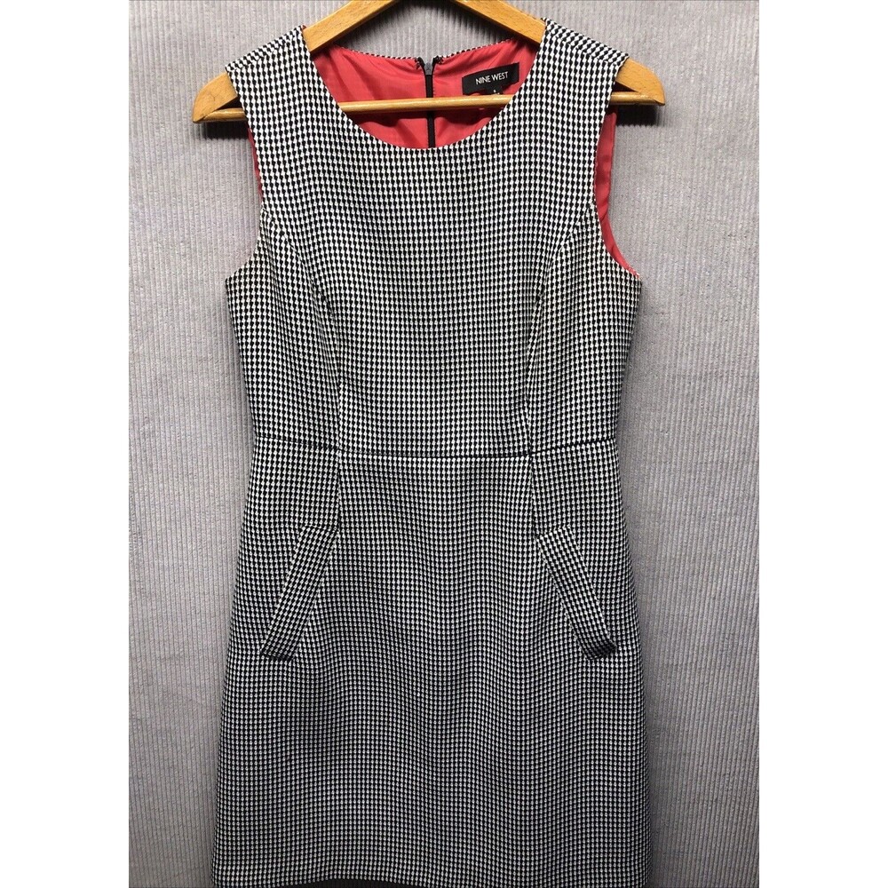 Nine West Dress Size 6 Black White Sleeveless Career Professional